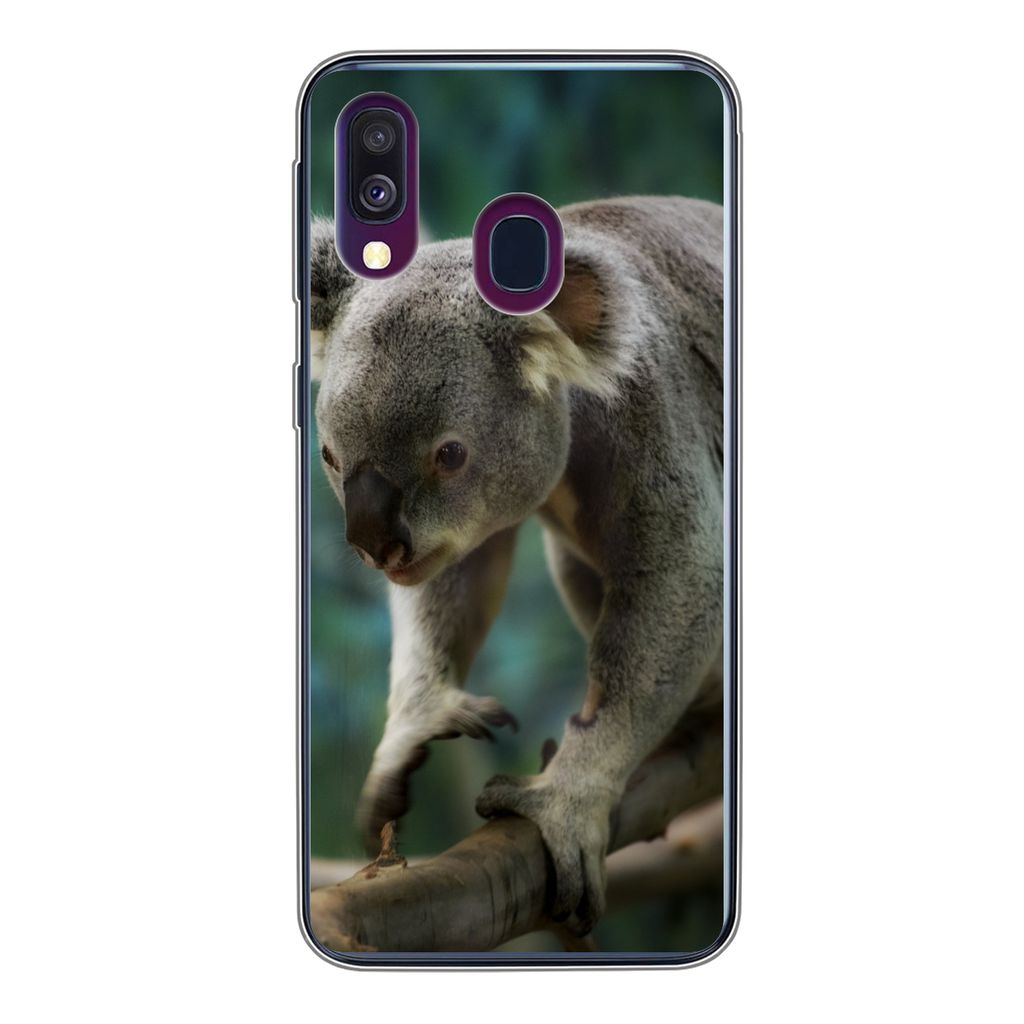 MuchoWow Handyhülle Schutzhülle Hülle für Samsung Galaxy A40 Koala - Baum - Klettern - Kinder - Jungen - Mädchen Silikon Softcase Handy Hül...