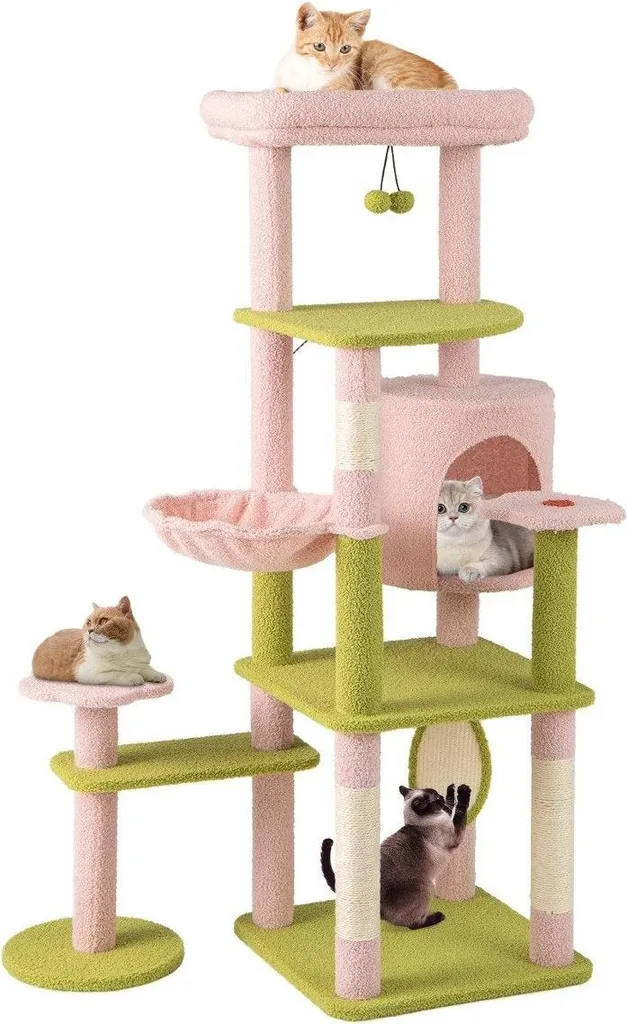 Tiragraffi Fiore per Gatti - Cuccia Imbottita e Gioco in Sisal