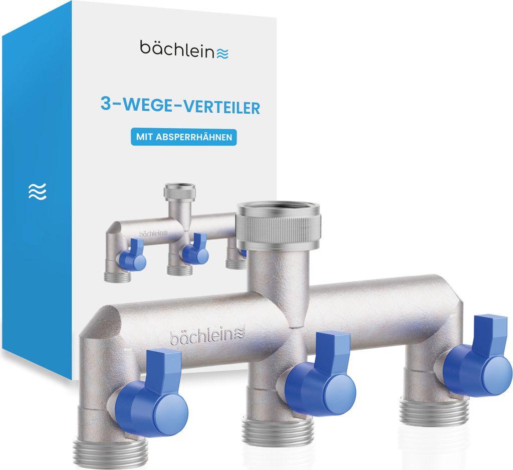 Bächlein Y-Verteiler 3-Wege Y-Verteiler mit 3 Absperrhähnen Produktbild 