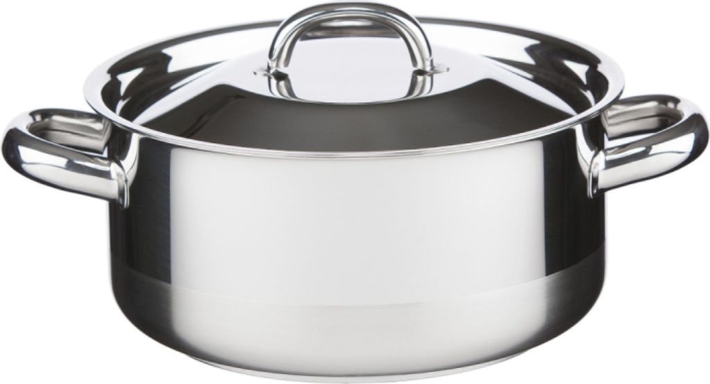 Klassischer Kochtopf mit Metalldeckel, Durchmesser 18 cm, Volumen 2,0 l