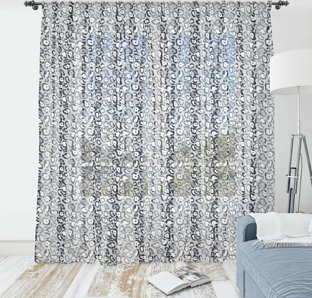 Décoration Murale Chambre et Salon Motif Léopard Gris-Violet XXL