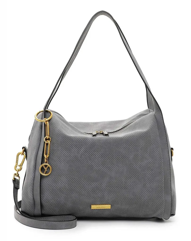 Sac bandoulière SURI FREY gris avec perforation laser design Romy