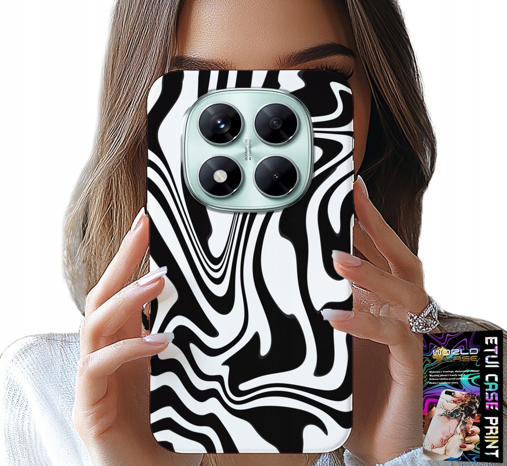 Gehäuse Für Xiaomi Note 14 Pro 5G - Schwarz Und Weiss Abstrakt + Hartglas