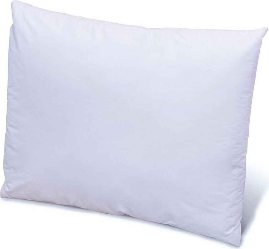 A white pillow on a white background.