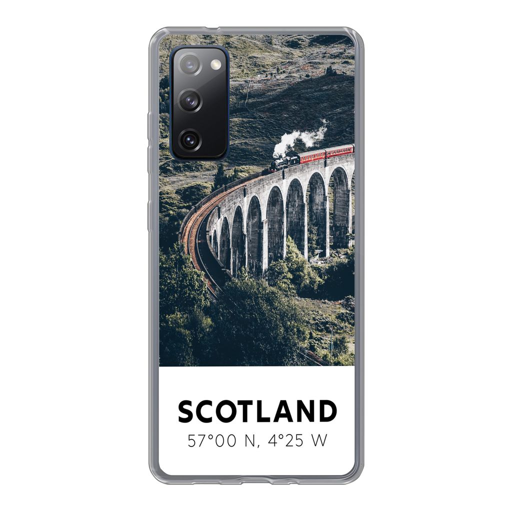 MuchoWow Handyhülle Schutzhülle Hülle für Samsung Galaxy S20 FE Schottland - Zug - Sommer - Eisenbahn Silikon Softcase Handy Hülle - Abdeckung