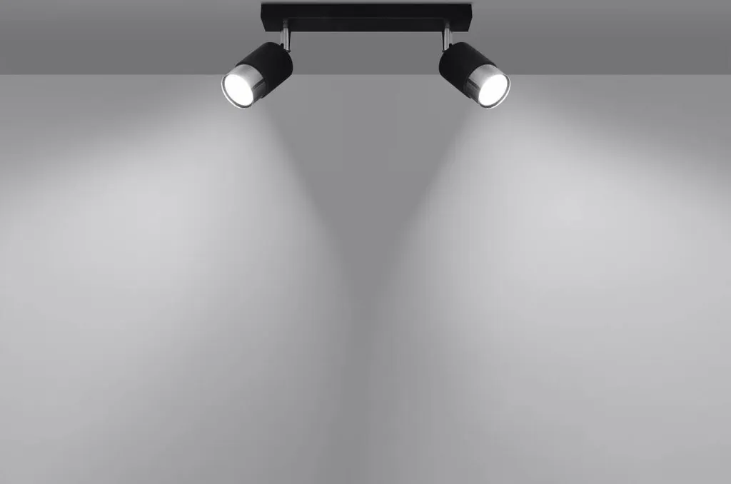 Plafonnier Noir Compact 2 Spots : Solution Éclairage Espaces Faibles - 10