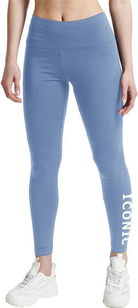 ATHL DPT. Damen modische Leggins aus Baumwolle mit angesagtem Print, Leggins Baumwolle Hellblau, Gr. XL