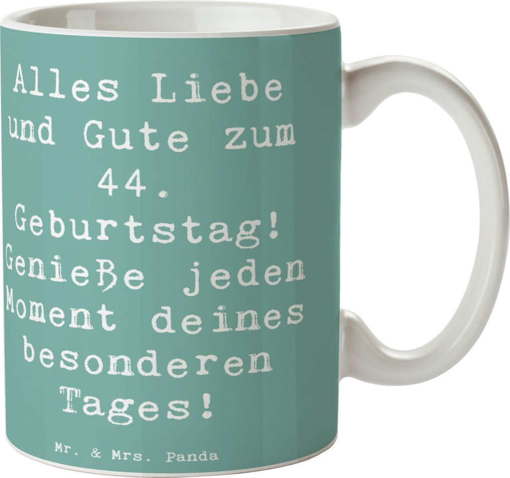 Mr. & Mrs. Panda Kaffeetasse Spruch 44. Geburtstag - Produktbild 