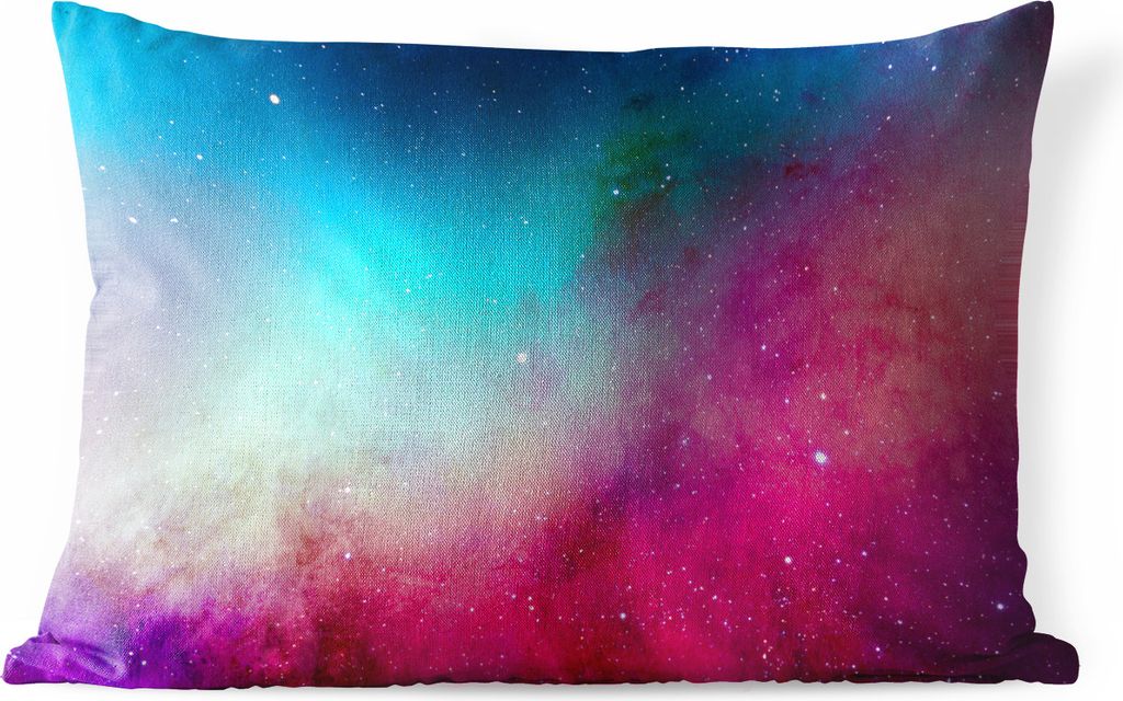 MuchoWow Outdoor Kissen - Aquarell - Sternenhimmel - Rosa - Blau - 50x30 cm - Wetterfest - Lounge Kissen - Sofa kissen - Wohnzimmer Dekoration