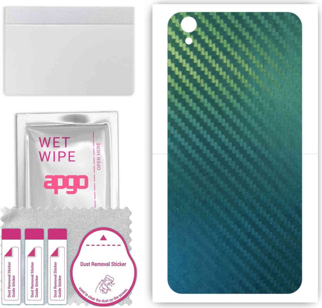 apgo Rückseite Schutzfolie, Skin, kompatibel mit Oppo F7, Hinten Displayschutzfolie aus Vinylfolie, kratzfest, einfache Montage - Kohlenstoff-Cham...