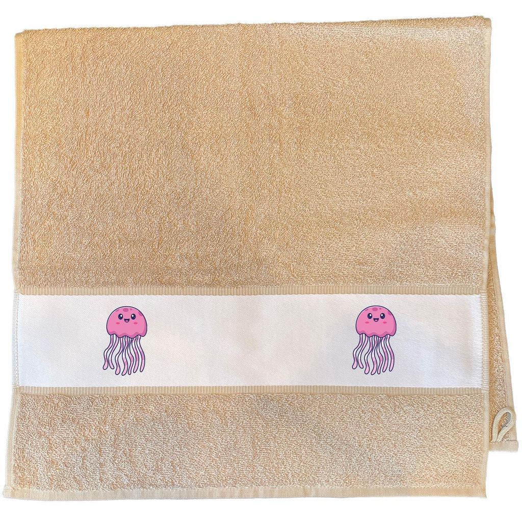 Huuraa Handtuch Qualle Comic 50x100cm Sand Baumwolle Handtuch Geschenkidee