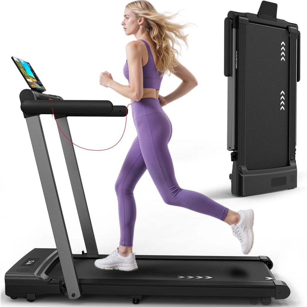 3-in-1 Laufband & Walking Pad - Heimtrainer Laufband - Motor 2,5 PS - Geschwindigkeit 12 km/h - Bluetooth & App - 12 Programme - Faltbar mit Fernbe...