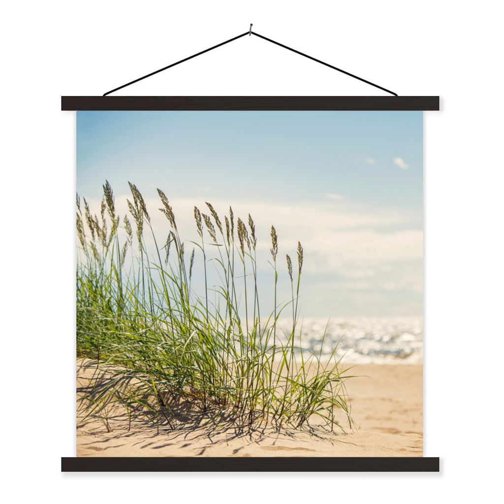 MuchoWow Textilposter Grashalme in den Dünen 40x40 cm mit schwarzem Rahmen - Fotos
