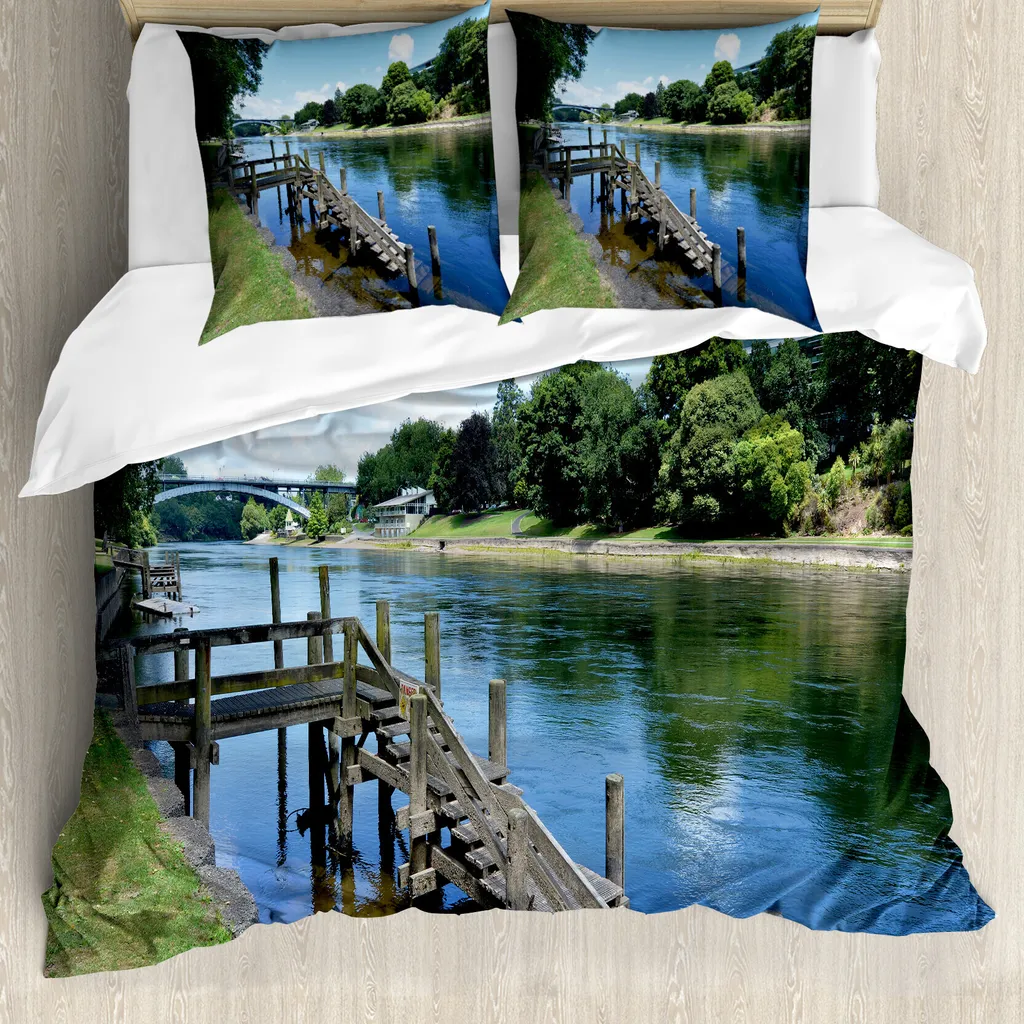 Housse de Couette Extérieure ABAKUHAUS Waikato River 200x200 cm Vert