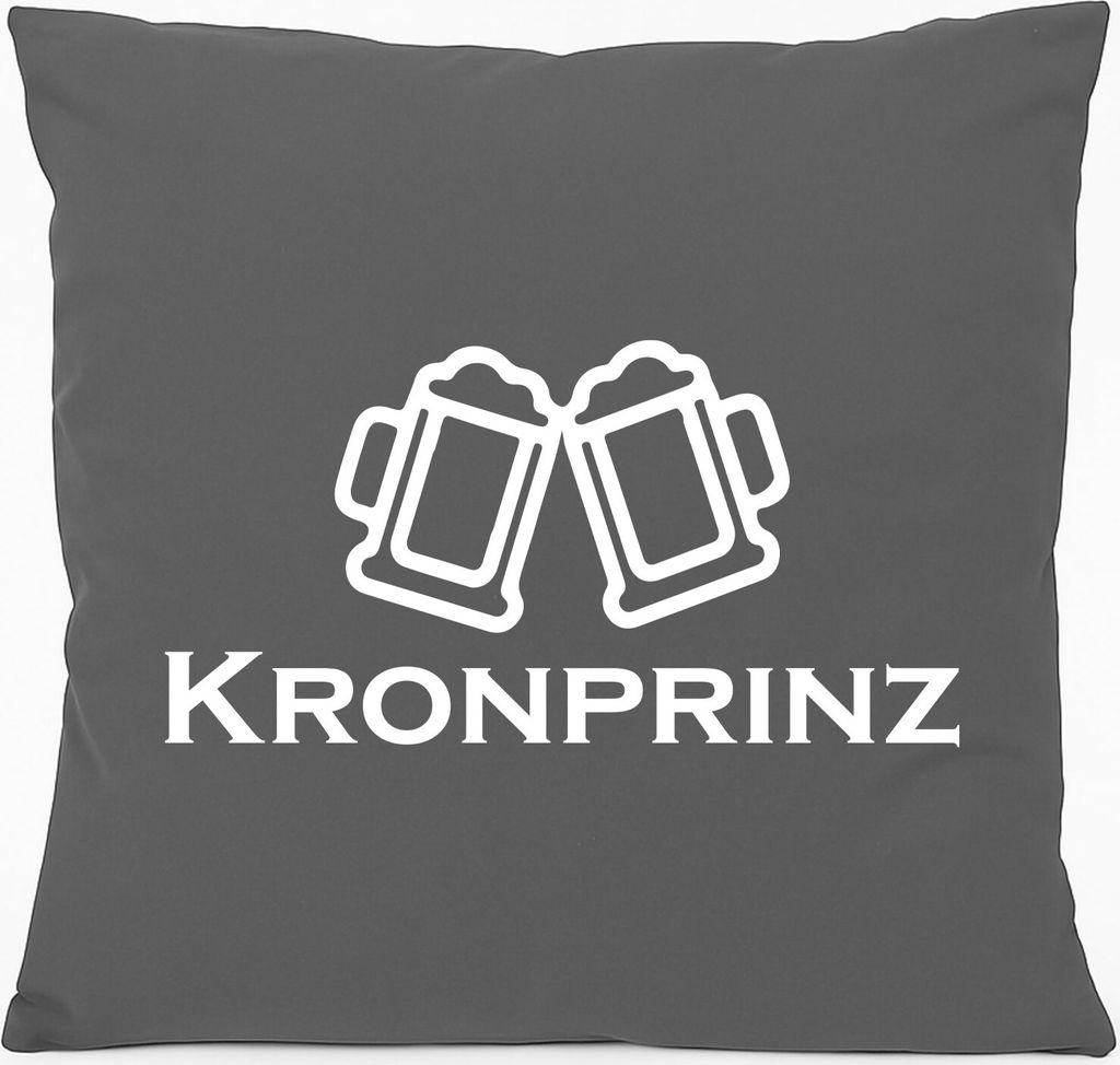 Huuraa Kissen Kronprinz Schützenfest 40x40cm mit Füllung Steel Grey Baumwolle Dekokissen Geschenkidee