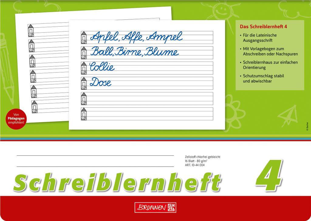 BRUNNEN Schreiblernheft A4 quer Nr.4 1044004 Produktbild 