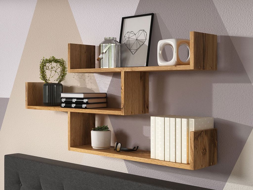 Scaffale piccolo a muro HARKEN 3 - rovere wotan Immagine del prodotto 