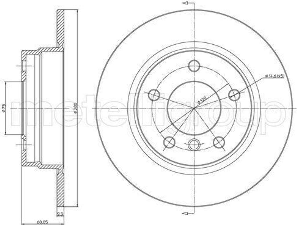 2x METELLI Bremsscheibe 23-0229C für BMW 3 Limousine (E46) Produktbild 