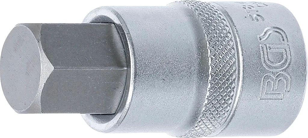 Douille hexagonale 17 mm en acier Chrome-Vanadium trempé 1/2 x 55 mm