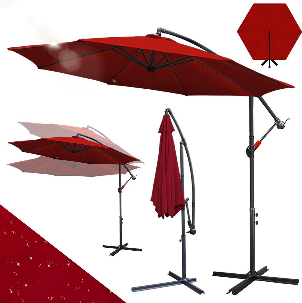 Faziango Sonnenschirm 3m Rot – Auffälliger Gartenschirm für Terrasse, Grillplatz & sommerliche Outdoor-Momente