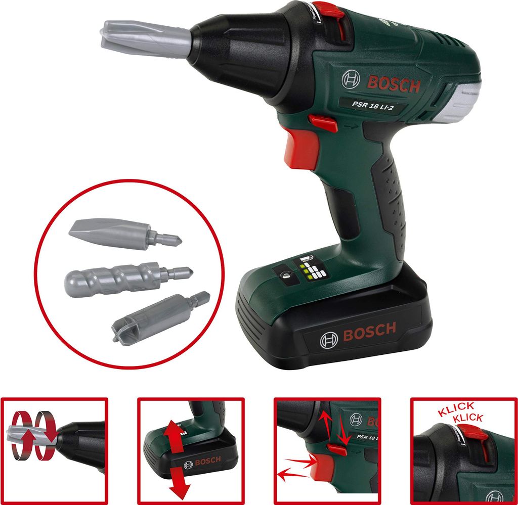 Theo Klein 8520 Bosch Werkzeug-Box, Mit Werkzeug und Produktbild 