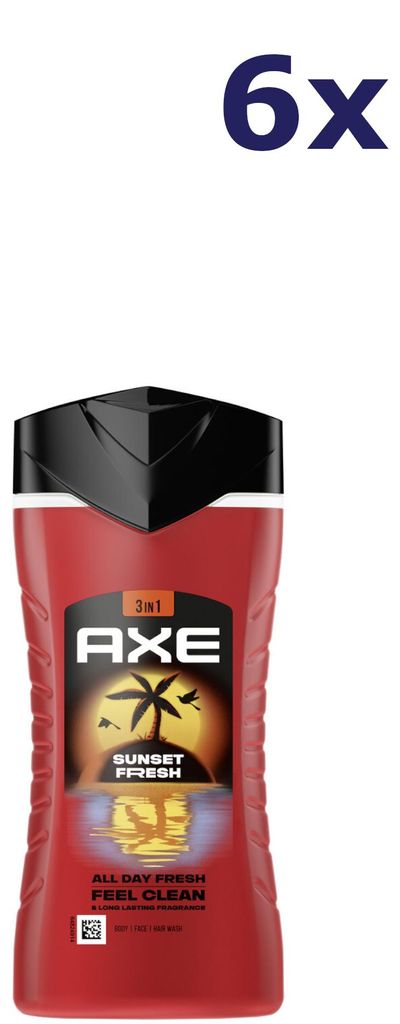 6x Axe 3-in-1 Douchegel Sunset Fresh 250 ml Productafbeelding 
