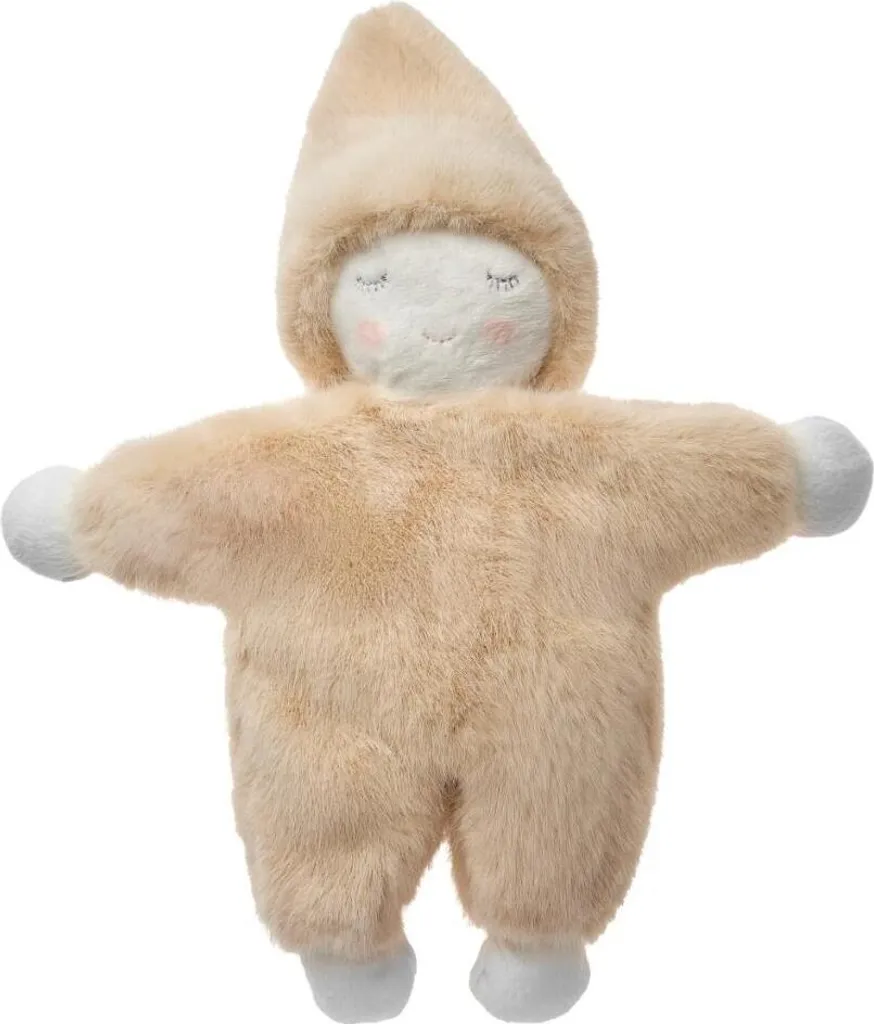 Grand hochet Lulu 33cm beige : textile ultra doux et prise en main