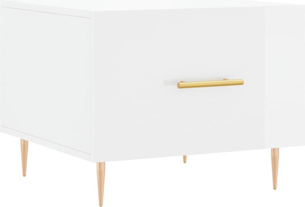 vidaXL Couchtisch Hochglanz-Weiß 50x50x40 cm Holzwerkstoff