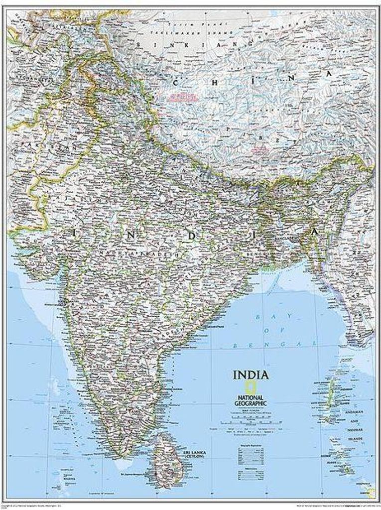 National Geographic Map India, Planokarte