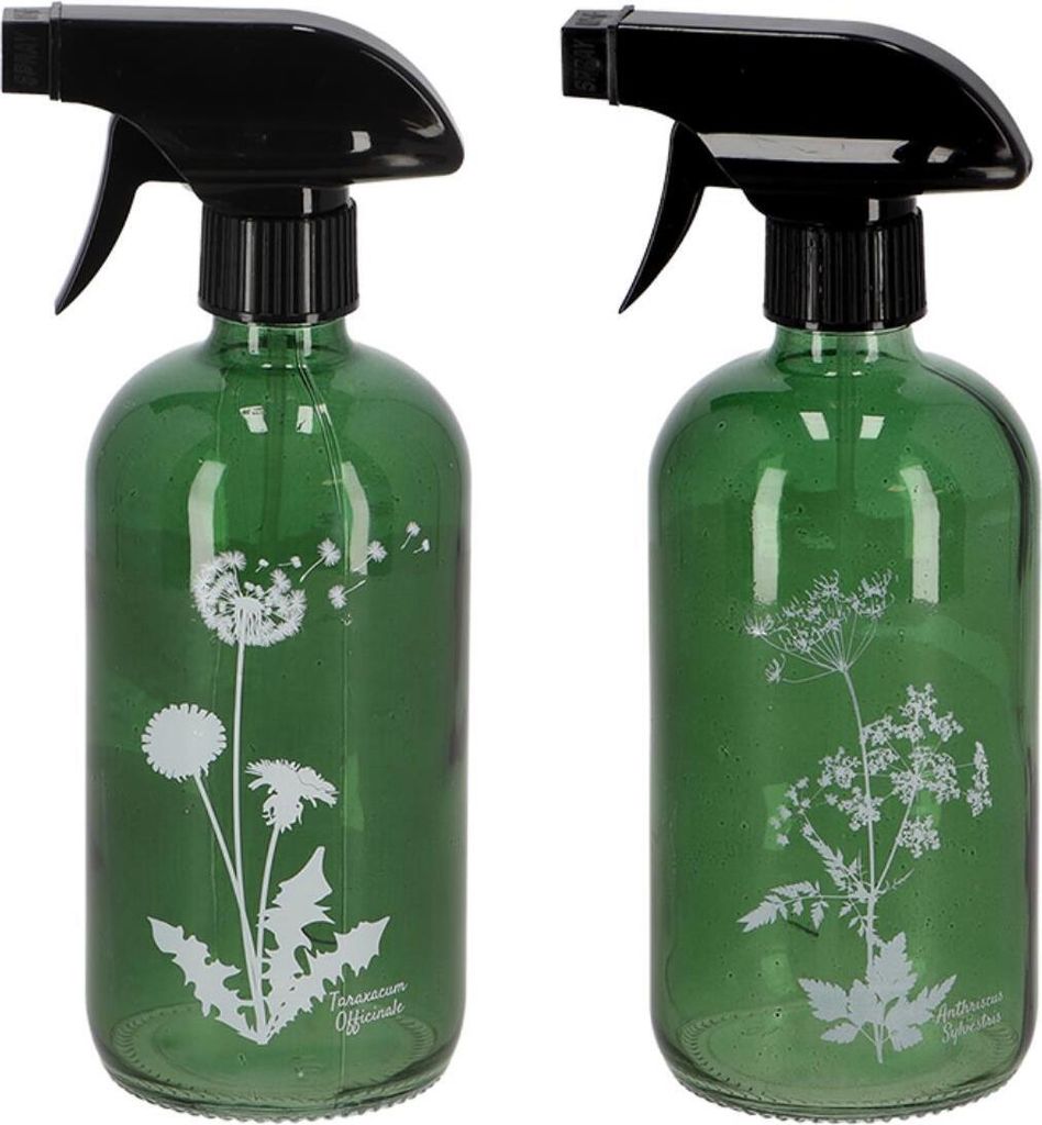 Esschert Design | Sprühflasche - Glas mit Dekor - Grün - Produktbild 