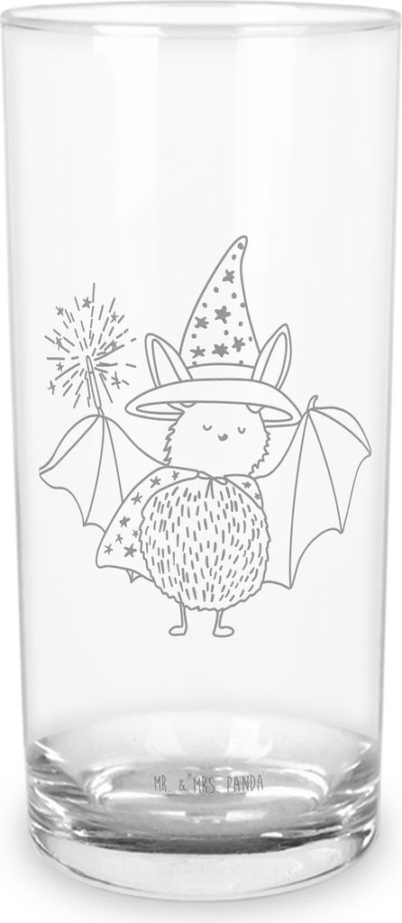 Mr. & Mrs. Panda Glas Fledermaus Zauberer 200 ml - Transparent - Geschenk, Frauen, Trinkglas, Fledermäuse, Reinsteigern, Tumbler, Wasserglas, Magi...