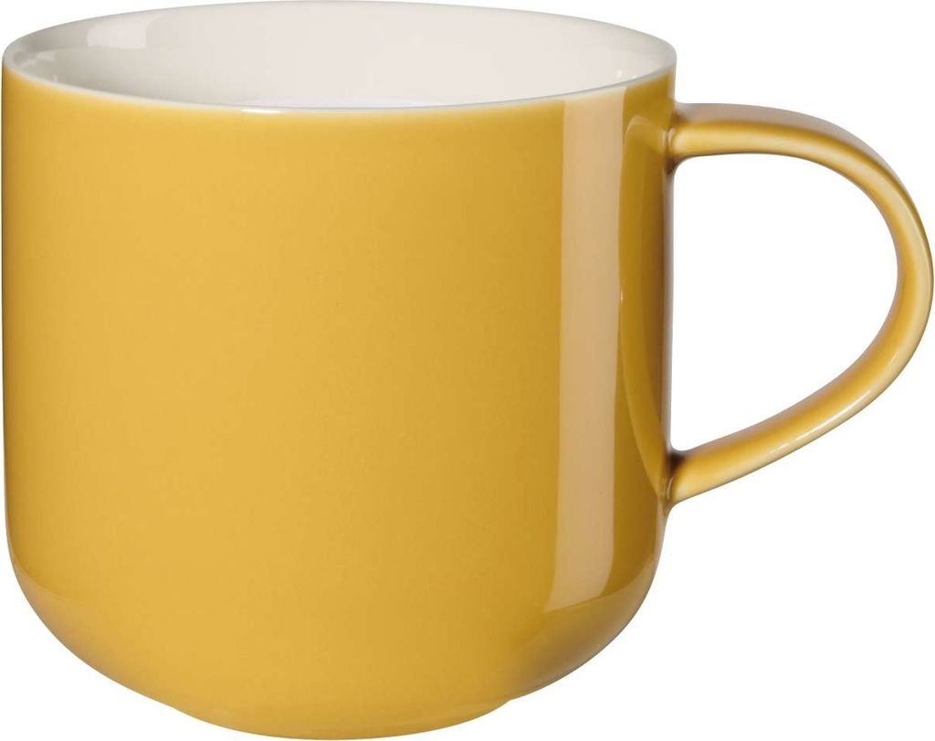 ASA Selection coppa Henkelbecher Mustard, Henkel Becher, Kaffeebecher, Tasse, Porzellan, Gelb, 400 ml, 19100352