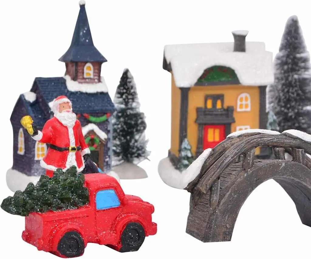 Centre de table de Noël Multicolore vidaXL en Résine Durable 25 cm - 5