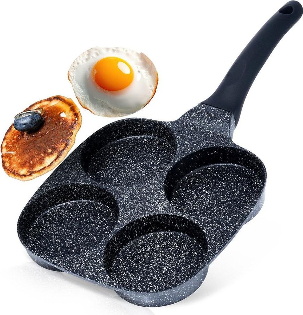 Teglia per uova in granito 4 fori BLACK LINE 19 cm Immagine del prodotto 