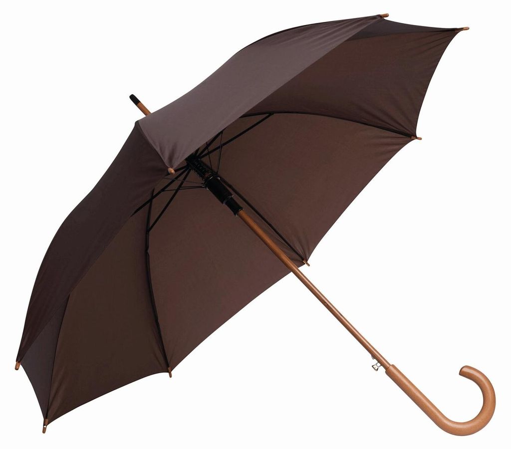 L-Merch - "Tango" Holzgriff Automatisch Stockschirm LT5560 (89 cm x 103 cm) (Dunkelbraun)