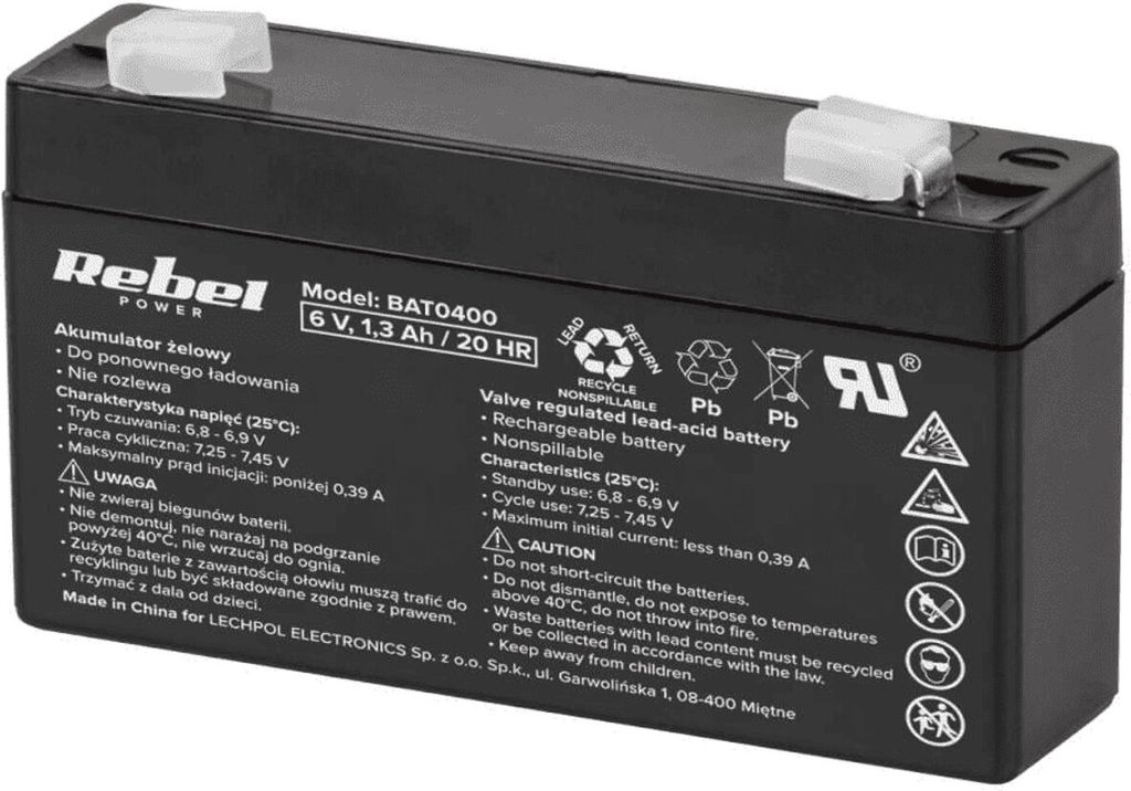 Gel Akku 6V 1,3Ah Batterie Ersatzakku 97 x 24 x 51 mm