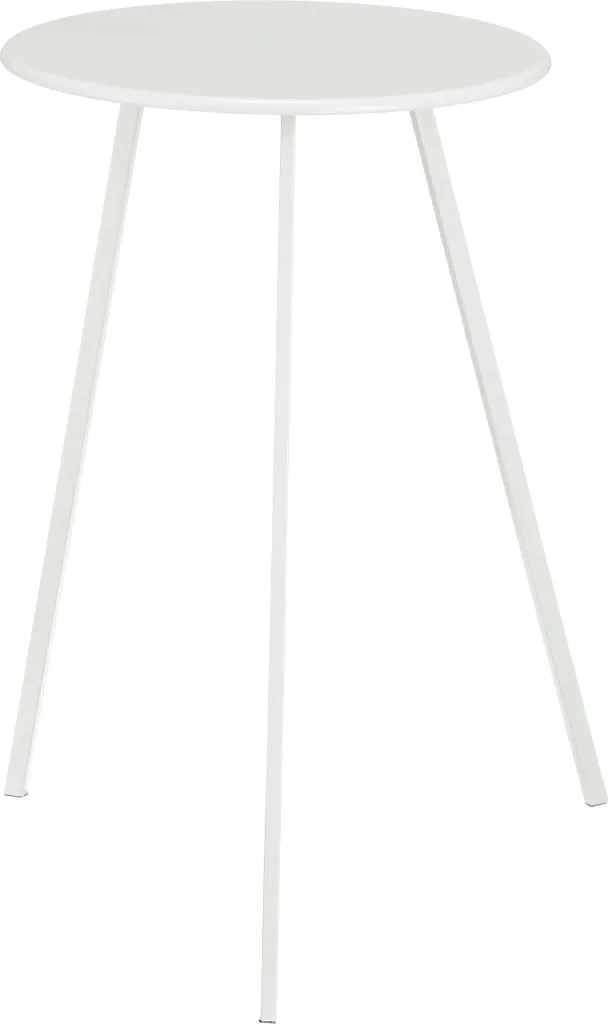 Guéridon de jardin Seatle blanc en métal robuste et design rond 38cm