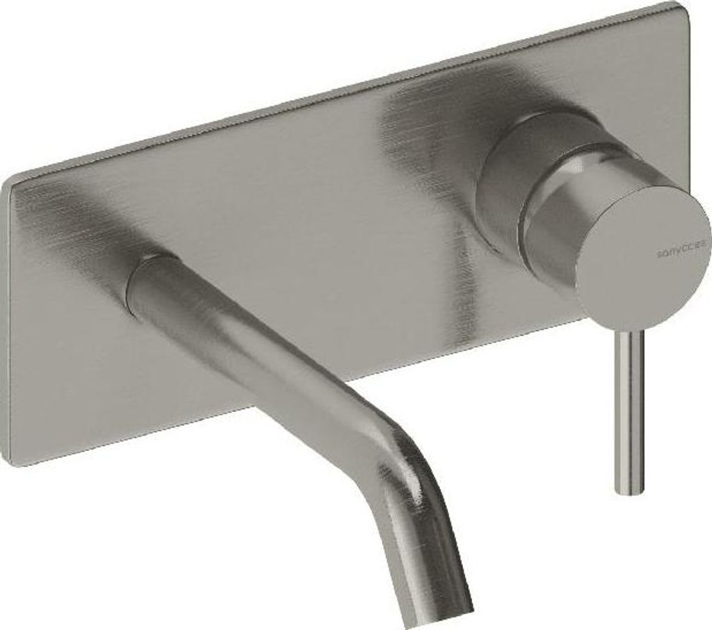 SANYCCES LOOP ColdOpen Wand-Waschtischarmatur Unterputz mit 14 cm Ausladung, Nickel gebürstet