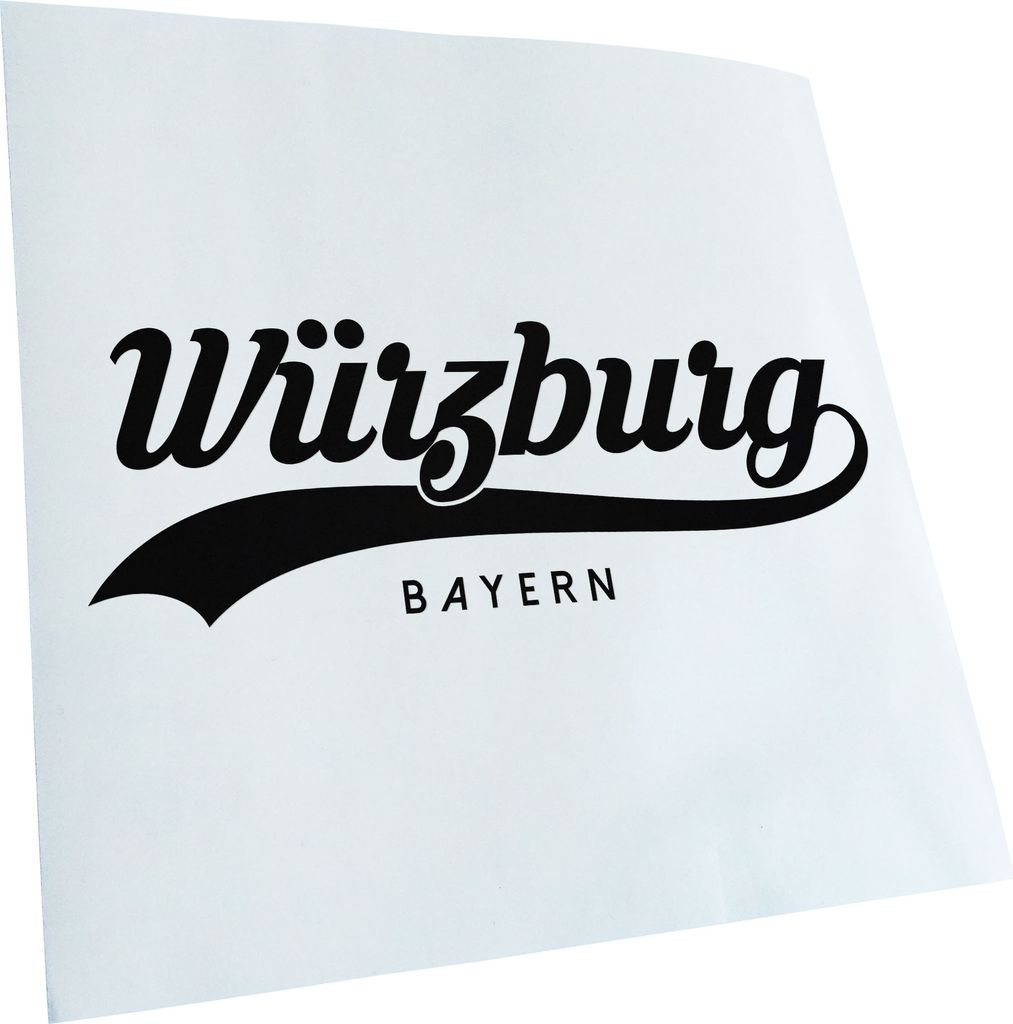 Kiwistar - Autoaufkleber - Würzburg Bayern - Schwarz - 50x18cm - Aufkleber für Auto, Laptop, Fahrrad, LKW, Motorrad mehrfarbig JDM Decal Racing