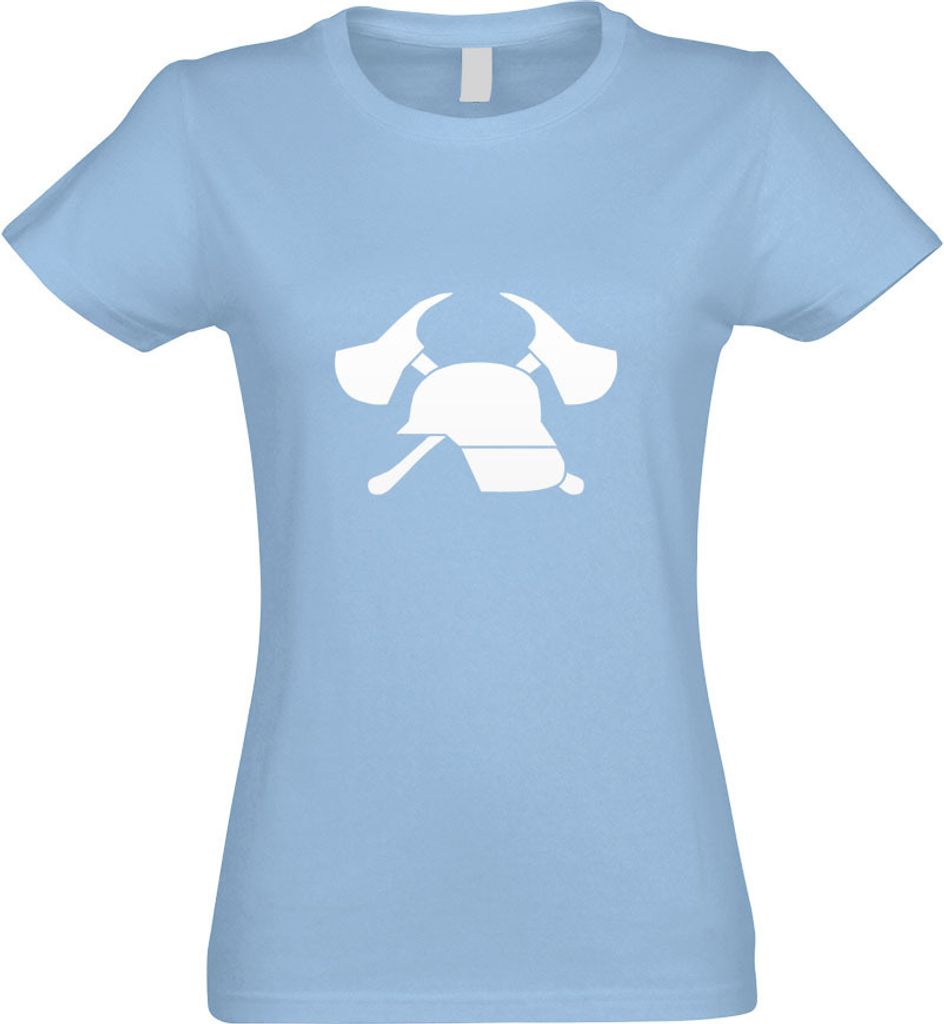 Kiwistar - T-Shirt tailliert - Damen - himmelblau - freiwillige Feuerwehr - mit Motiv Bedruckt - Funshirt Design - Sport - Freizeit - Damen - XL