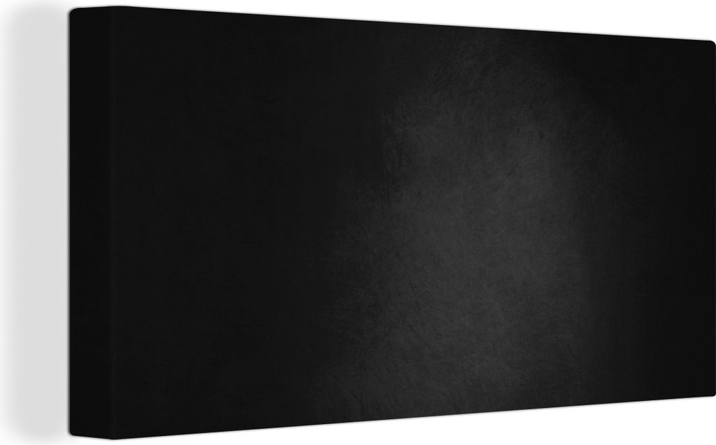 MuchoWow - Leinwandbilder - Beton - Schwarz - Grau - Strukturiert - Industriell, Wandbild, Wanddeko Bilder Wohnzimmer, 40x20 cm