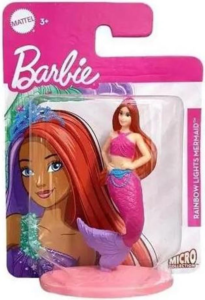 Mattel Barbie Mini-Meerjungfrau mit Regenbogenlichtern, 7,5 cm