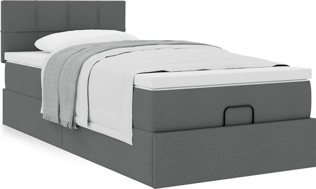 Maison Exclusive - Ottoman-Bett mit Matratze Dunkelgrau 80x200 cm Stoff