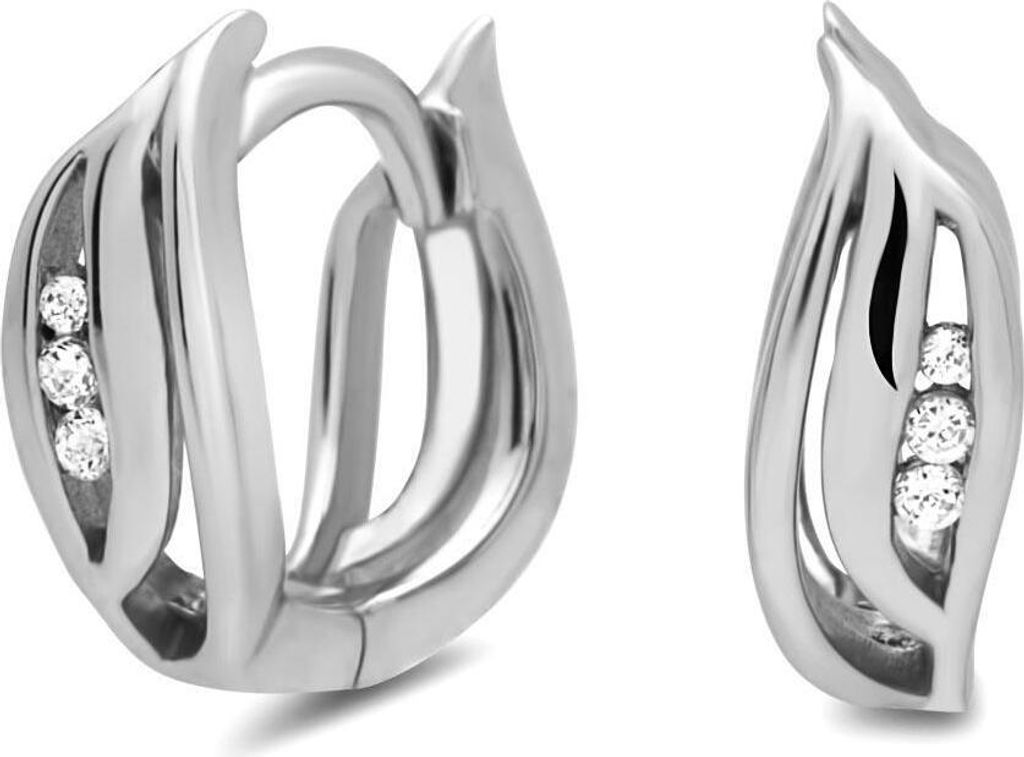 Paar rhodinierter 925 Sterling Silber Creolen Ohrschmuck Produktbild 