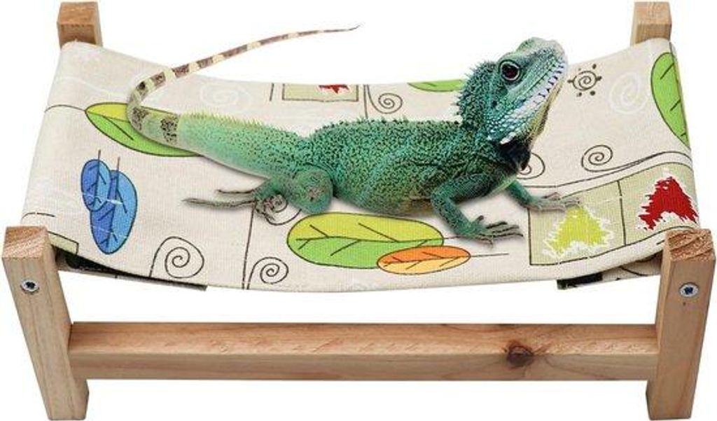 Premium Reptielen-Hangmat aus Holz für Zuber, Bebaarte Drachen, Löwen, Geckos und Echsen
