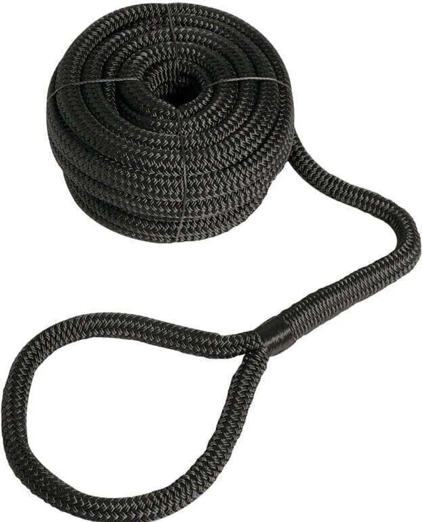 Corde de mouillage haute résistance 20mm noire avec œil épissé