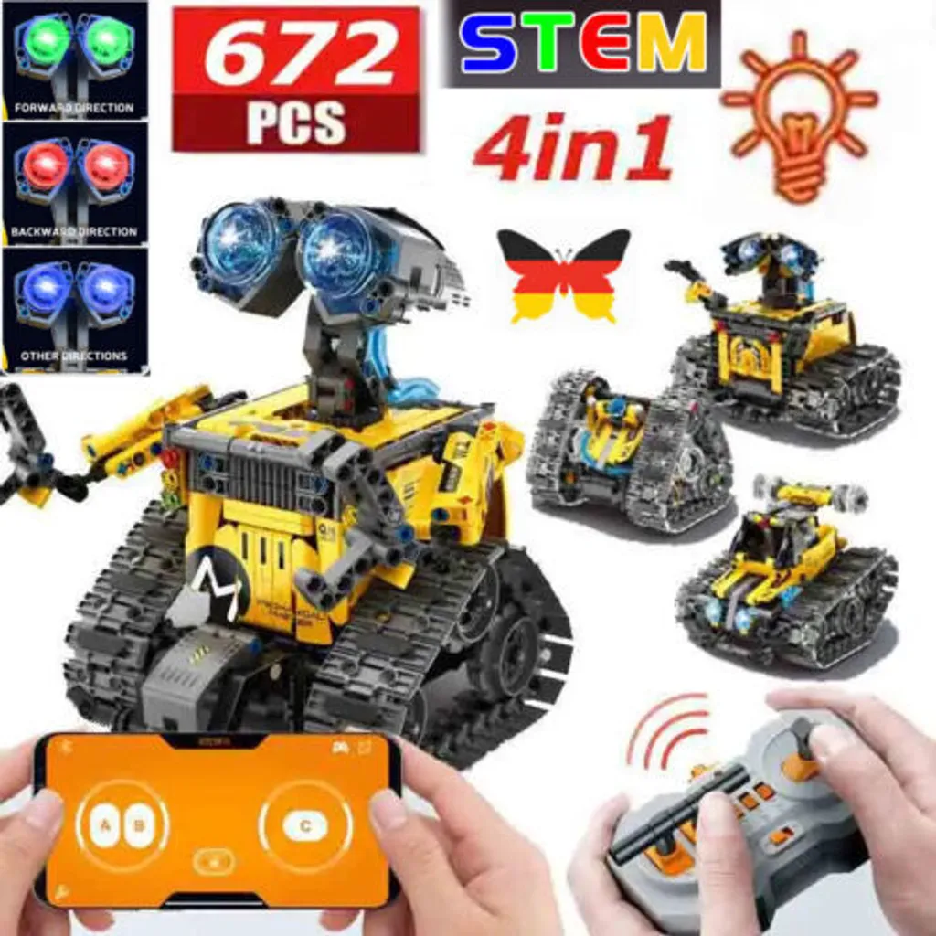 Robot Télécommandé 5 en 1 Programmable par App, Jeu STEM pour Enfants