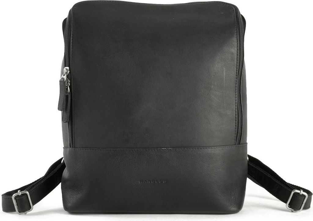 HAROLD'S Leder Freizeitrucksack Rucksack mit Laptopfach Campo U-City-Backpack Black schwarz