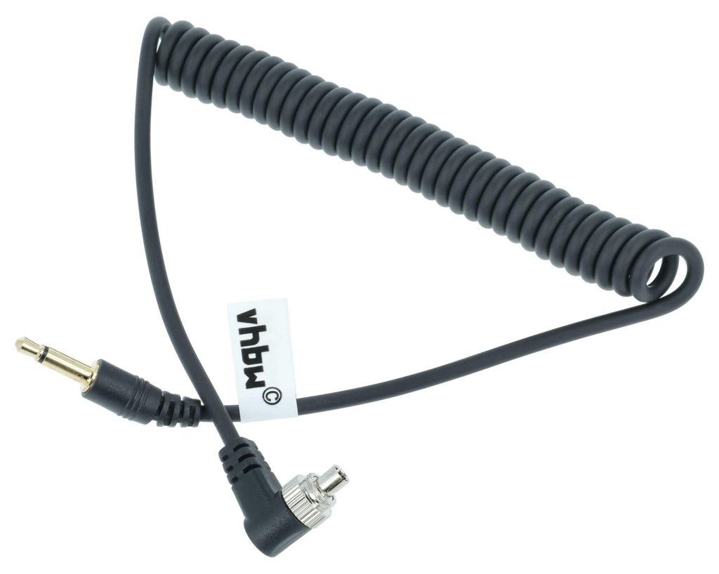 vhbw Blitz PC Sync Kabel auf 3,5mm kompatibel mit Nikon 80DX, SB-900, SC-15 Studioblitz, externen Blitz - Blitzkabel Synchronkabel