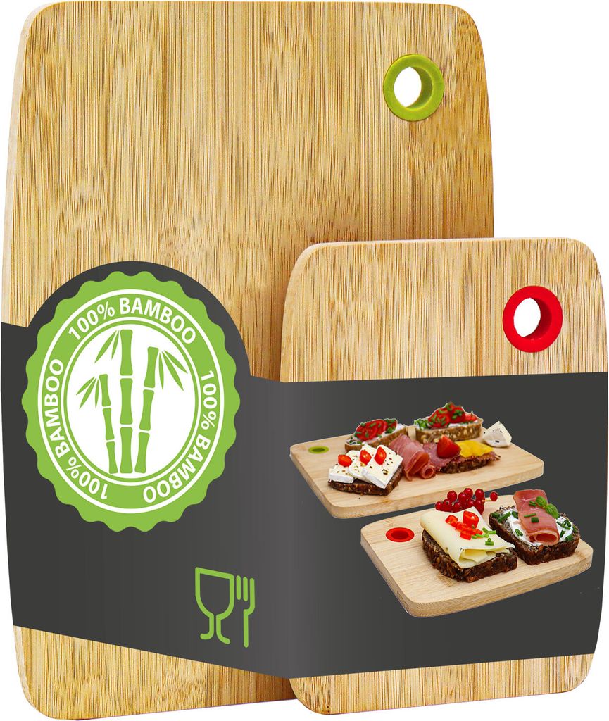 Set di 2 taglieri in bambù colorati - 30x22cm Tagliere in Immagine del prodotto 